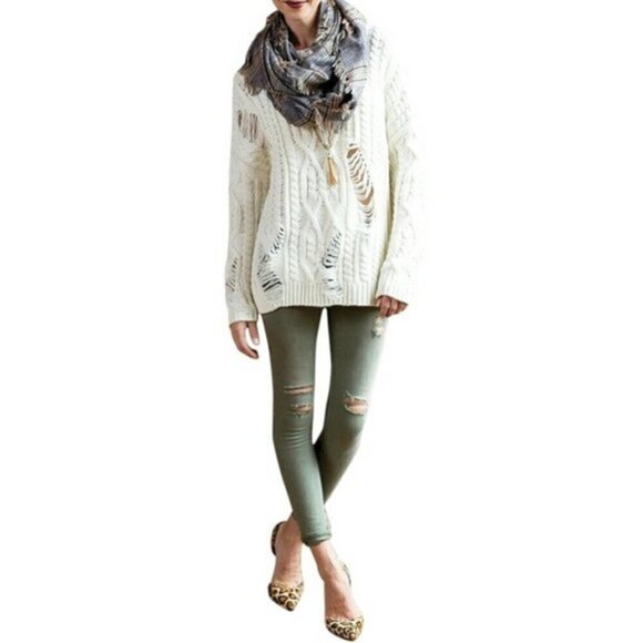 AG Adriano Goldschmied The Legging Super Skinny‎ Ankle Jeans Olive Distressed 26 - Picture 3 of 14